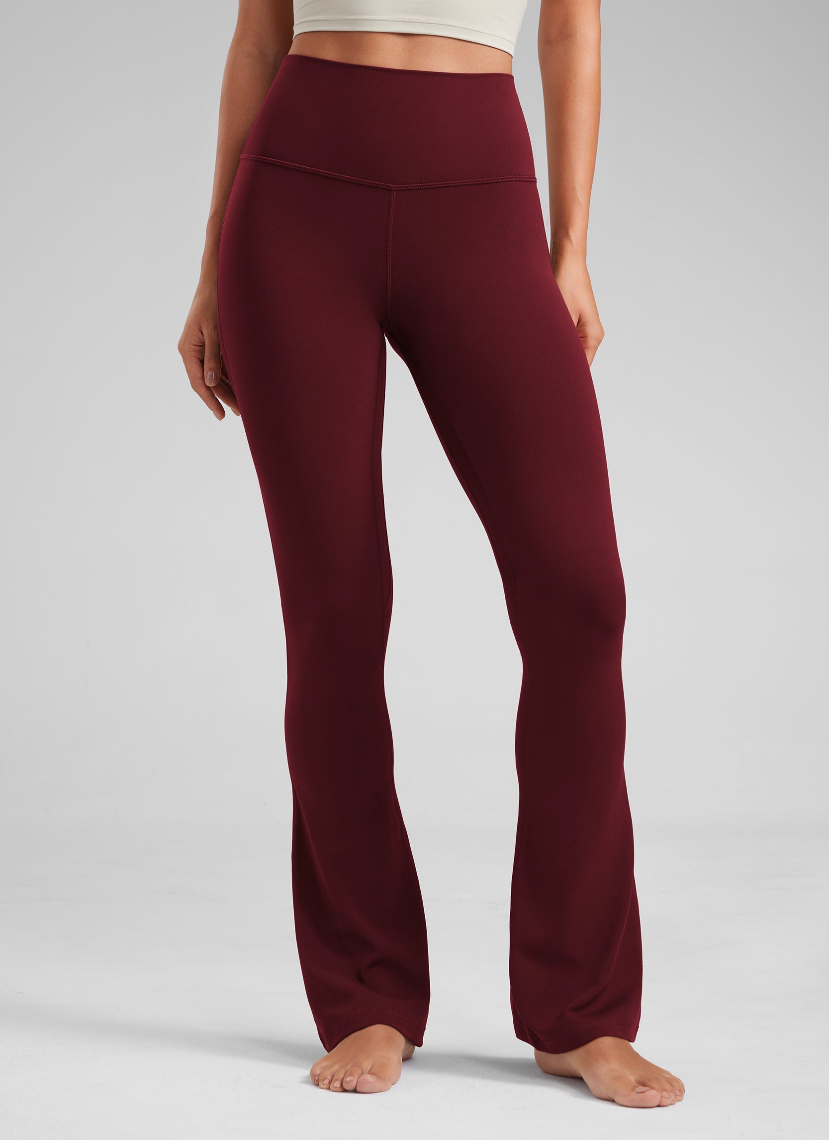 CRZ YOGA Nữ  Quần legging ống loe ngắn có túi, cạp cao, màu Butterluxe , cỡ 32