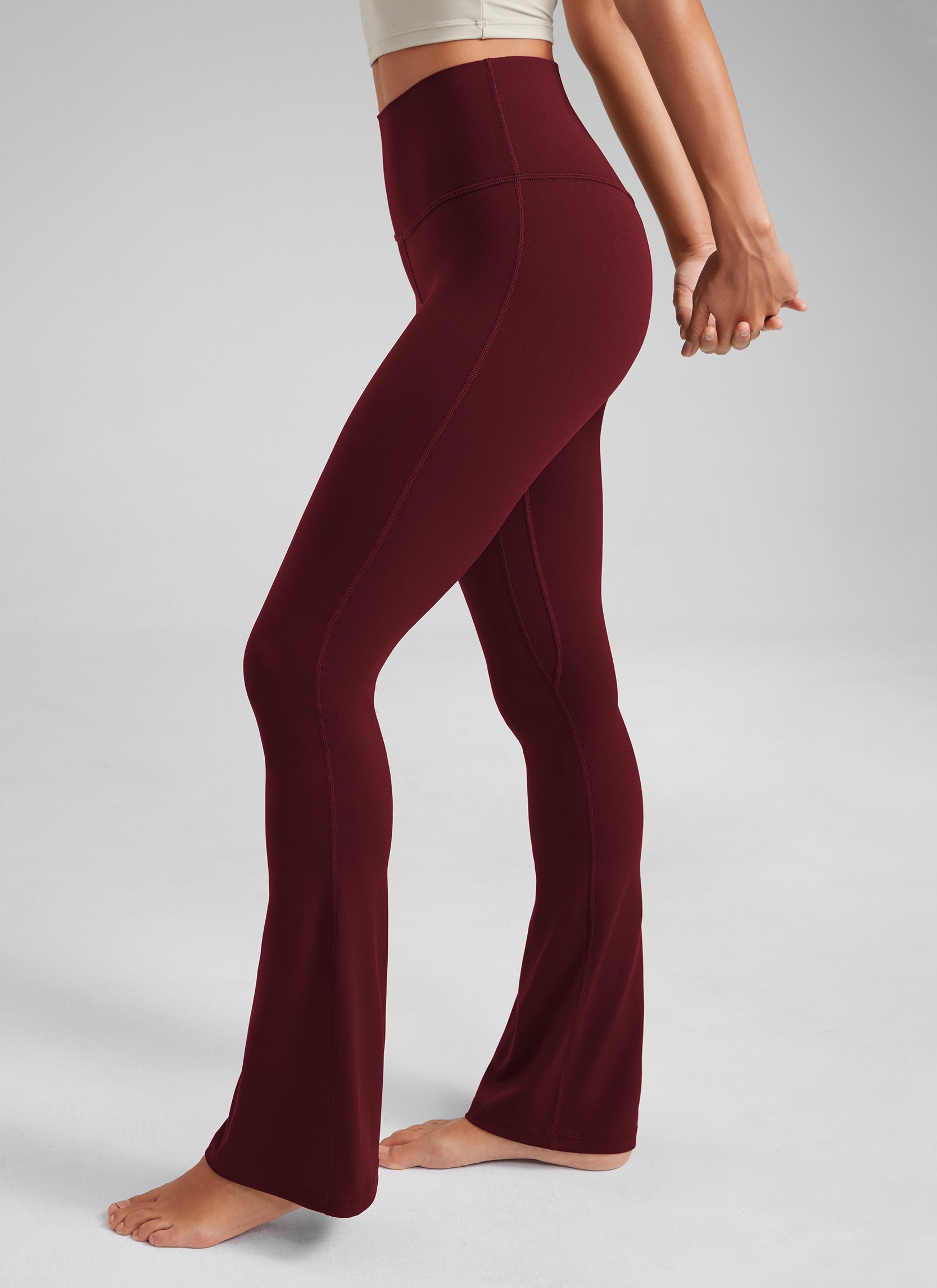 CRZ YOGA Nữ  Quần legging ống loe ngắn có túi, cạp cao, màu Butterluxe , cỡ 32