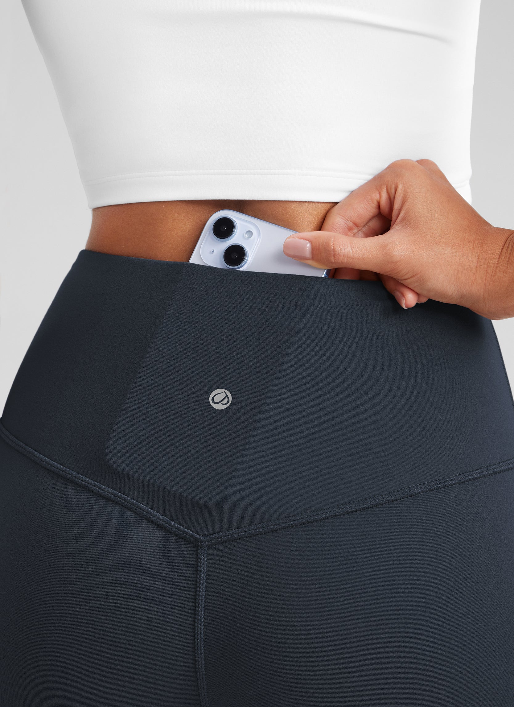 CRZ YOGA Nữ  Quần legging ống loe ngắn có túi, cạp cao, màu Butterluxe , cỡ 32