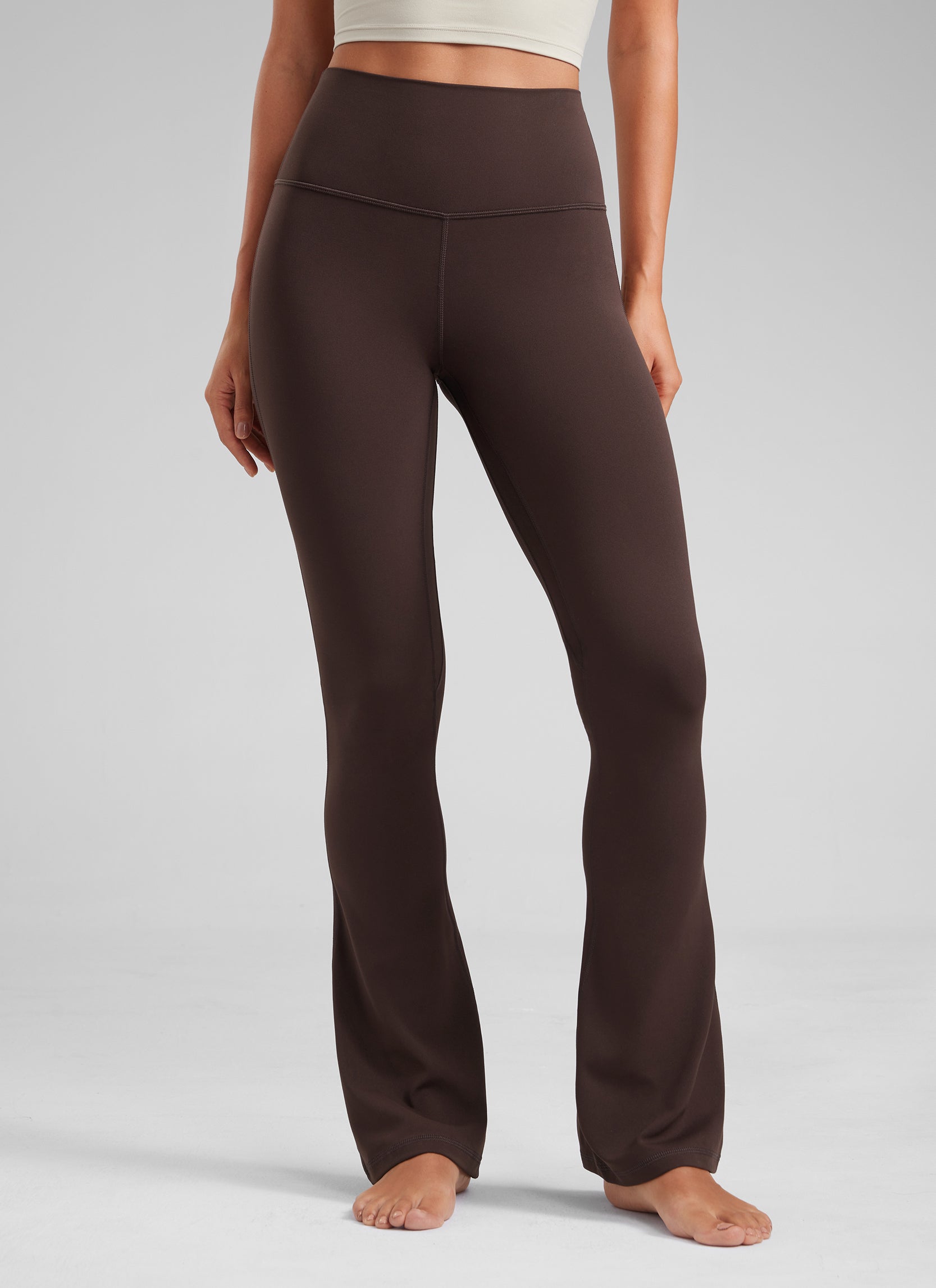 CRZ YOGA Nữ  Quần legging ống loe ngắn có túi, cạp cao, màu Butterluxe , cỡ 32