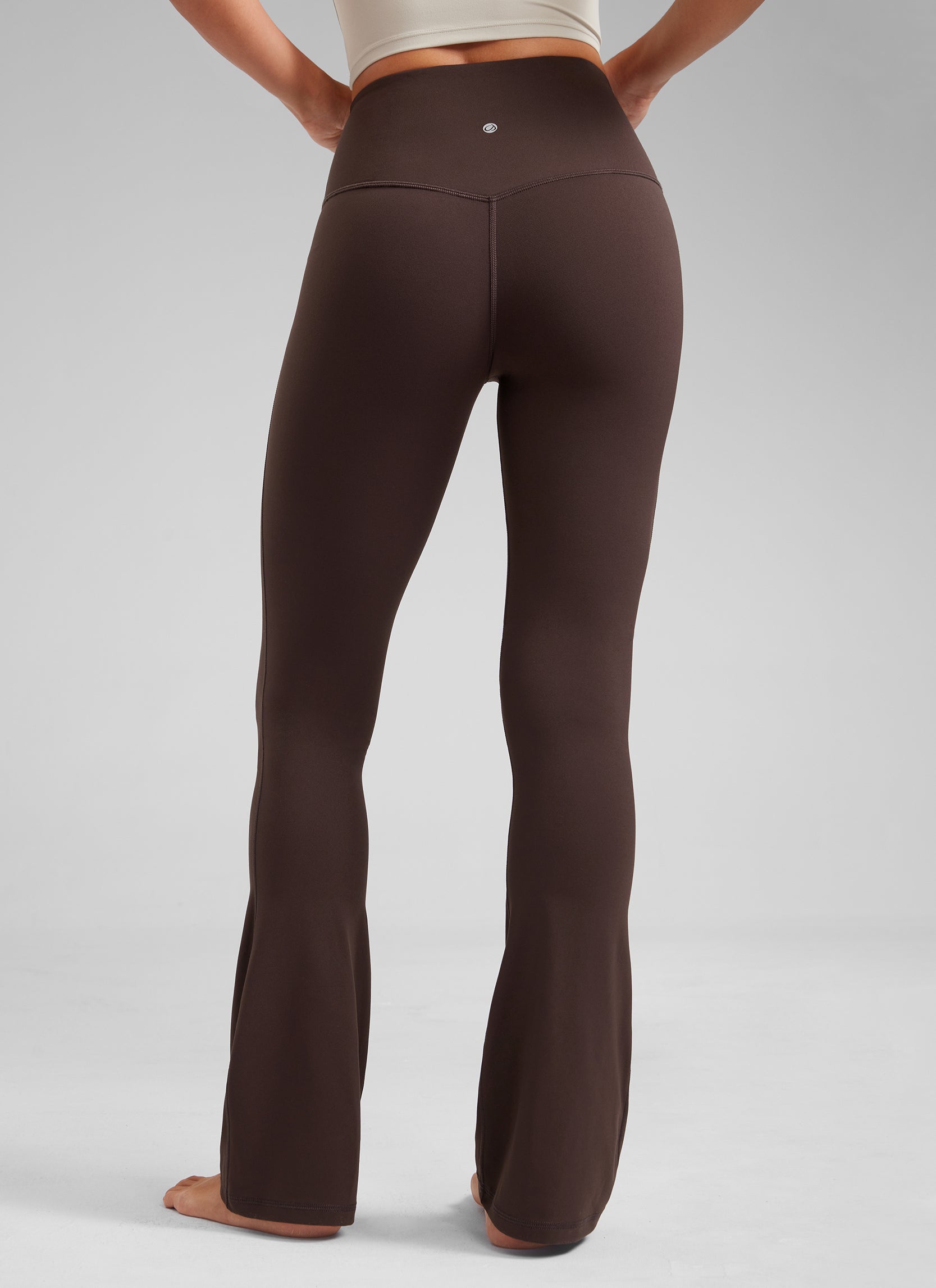 CRZ YOGA Nữ  Quần legging ống loe ngắn có túi, cạp cao, màu Butterluxe , cỡ 32