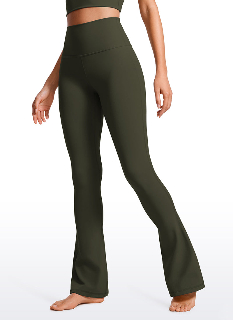 CRZ YOGA Nữ  Quần legging ống loe ngắn có túi, cạp cao, màu Butterluxe , cỡ 32