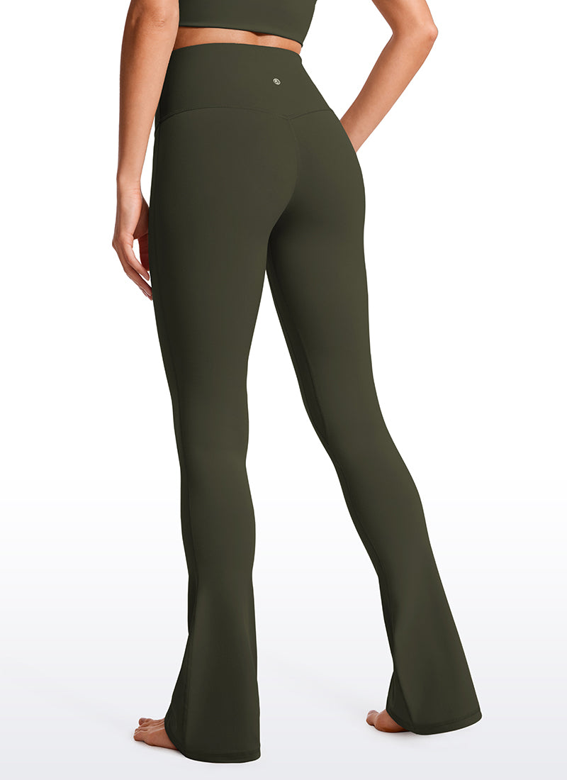 CRZ YOGA Nữ  Quần legging ống loe ngắn có túi, cạp cao, màu Butterluxe , cỡ 32