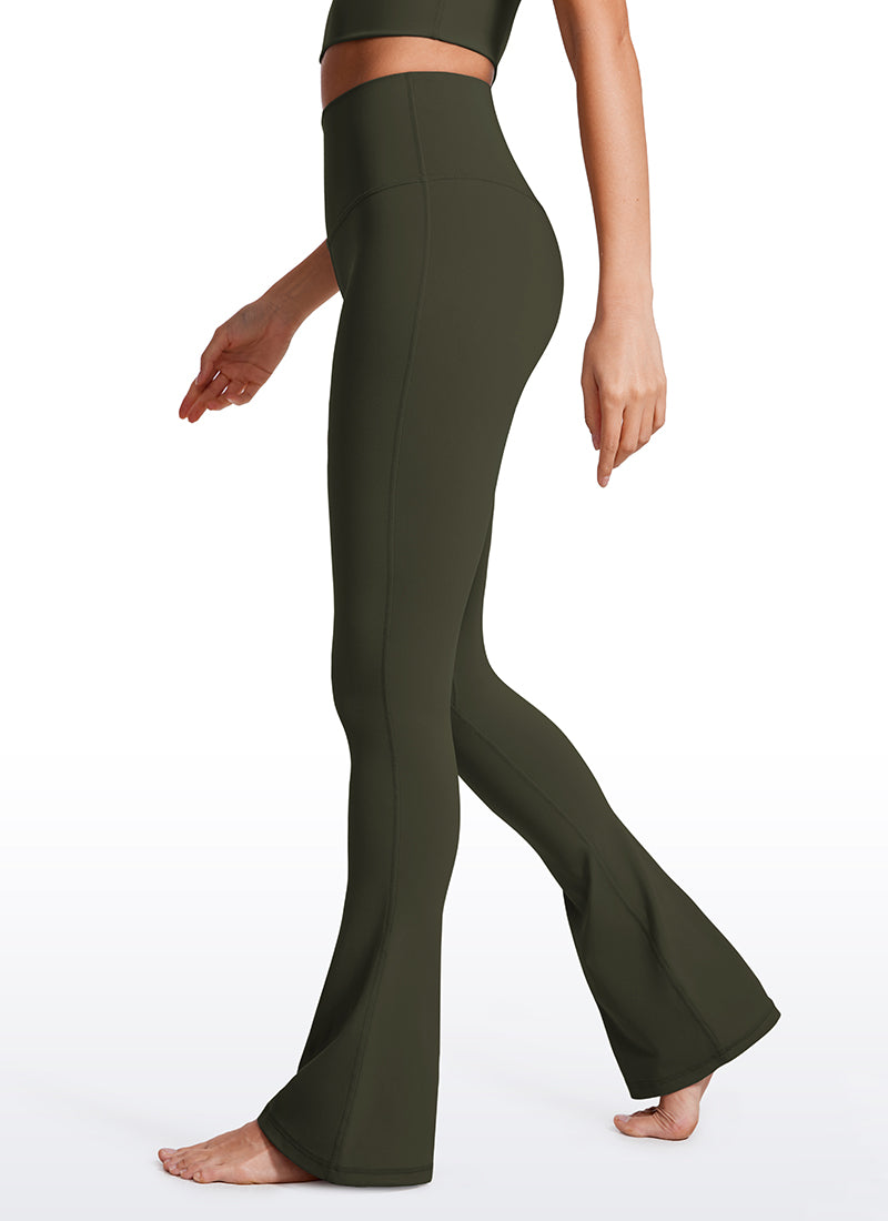CRZ YOGA Nữ  Quần legging ống loe ngắn có túi, cạp cao, màu Butterluxe , cỡ 32