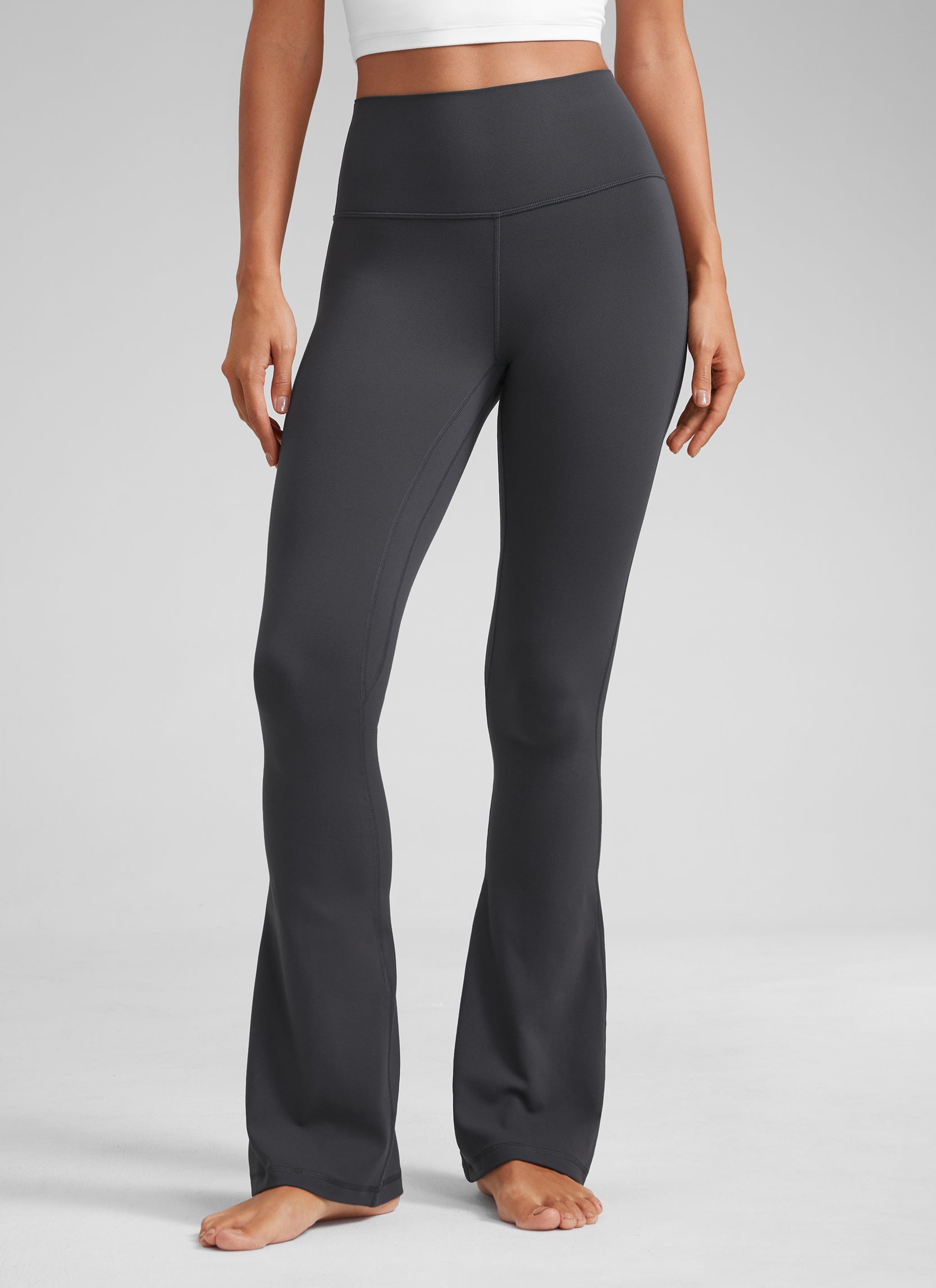 CRZ YOGA Nữ  Quần legging ống loe ngắn có túi, cạp cao, màu Butterluxe , cỡ 32