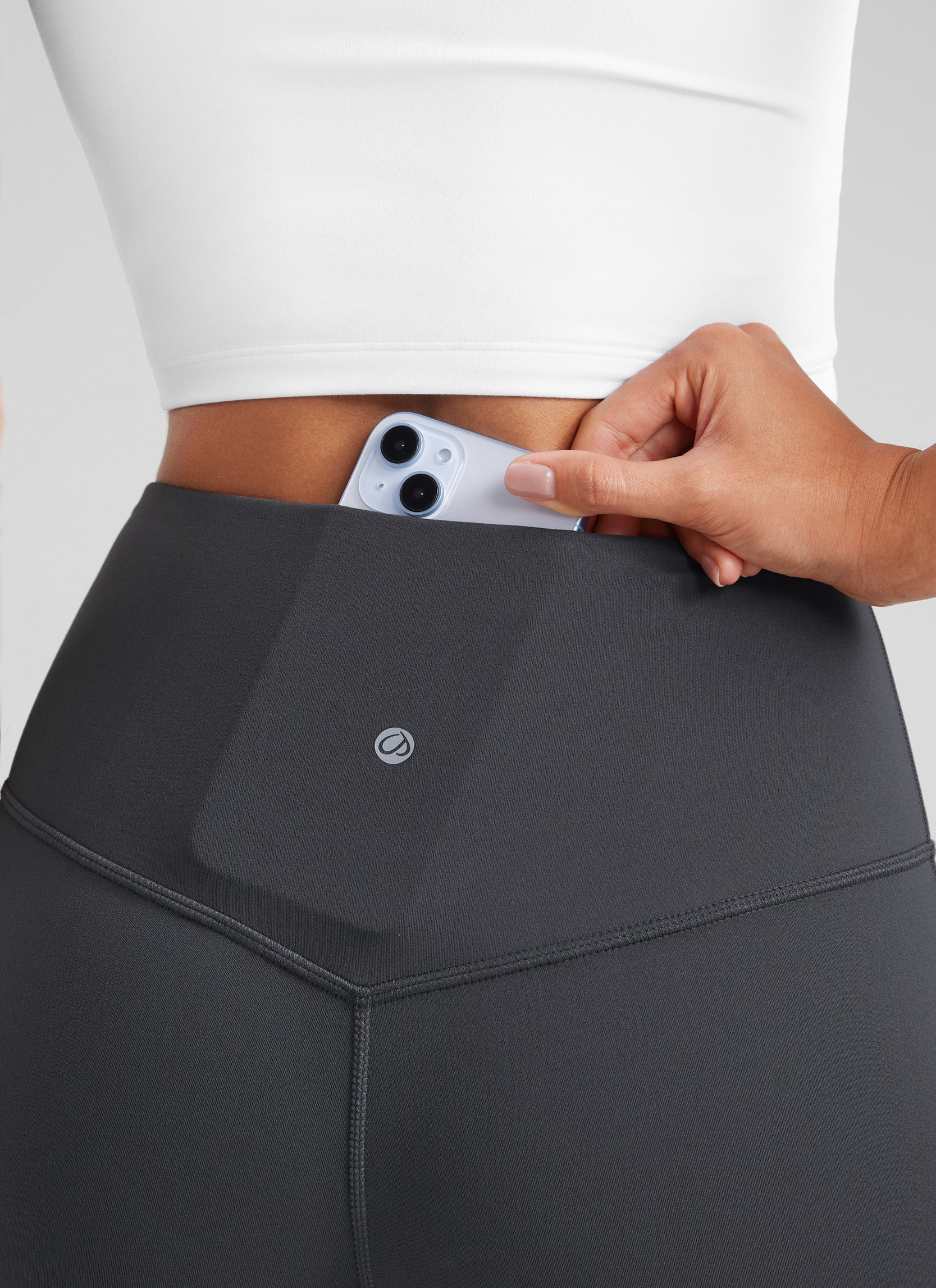 CRZ YOGA Nữ  Quần legging ống loe ngắn có túi, cạp cao, màu Butterluxe , cỡ 32