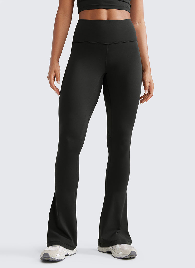 CRZ YOGA Nữ  Quần legging ống loe ngắn có túi, cạp cao, màu Butterluxe , cỡ 33