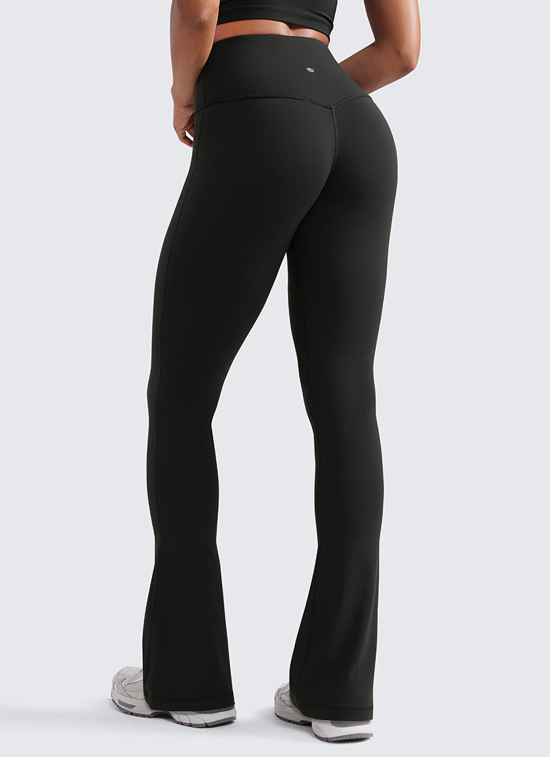 CRZ YOGA Nữ  Quần legging ống loe ngắn có túi, cạp cao, màu Butterluxe , cỡ 33