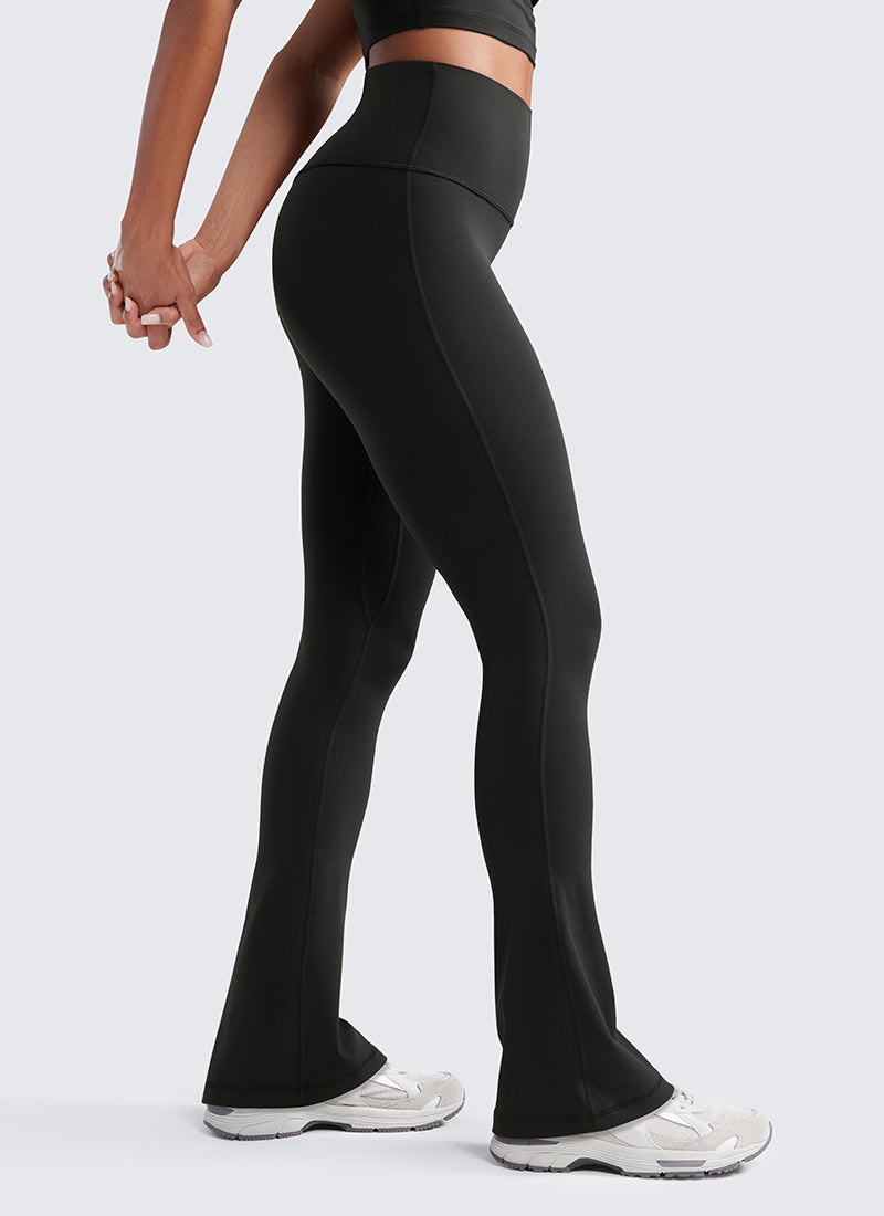 CRZ YOGA Nữ  Quần legging ống loe ngắn có túi, cạp cao, màu Butterluxe , cỡ 33