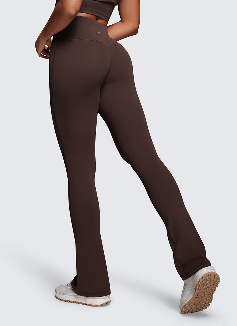 CRZ YOGA Nữ  Quần legging ống loe ngắn có túi, cạp cao, màu Butterluxe , cỡ 33