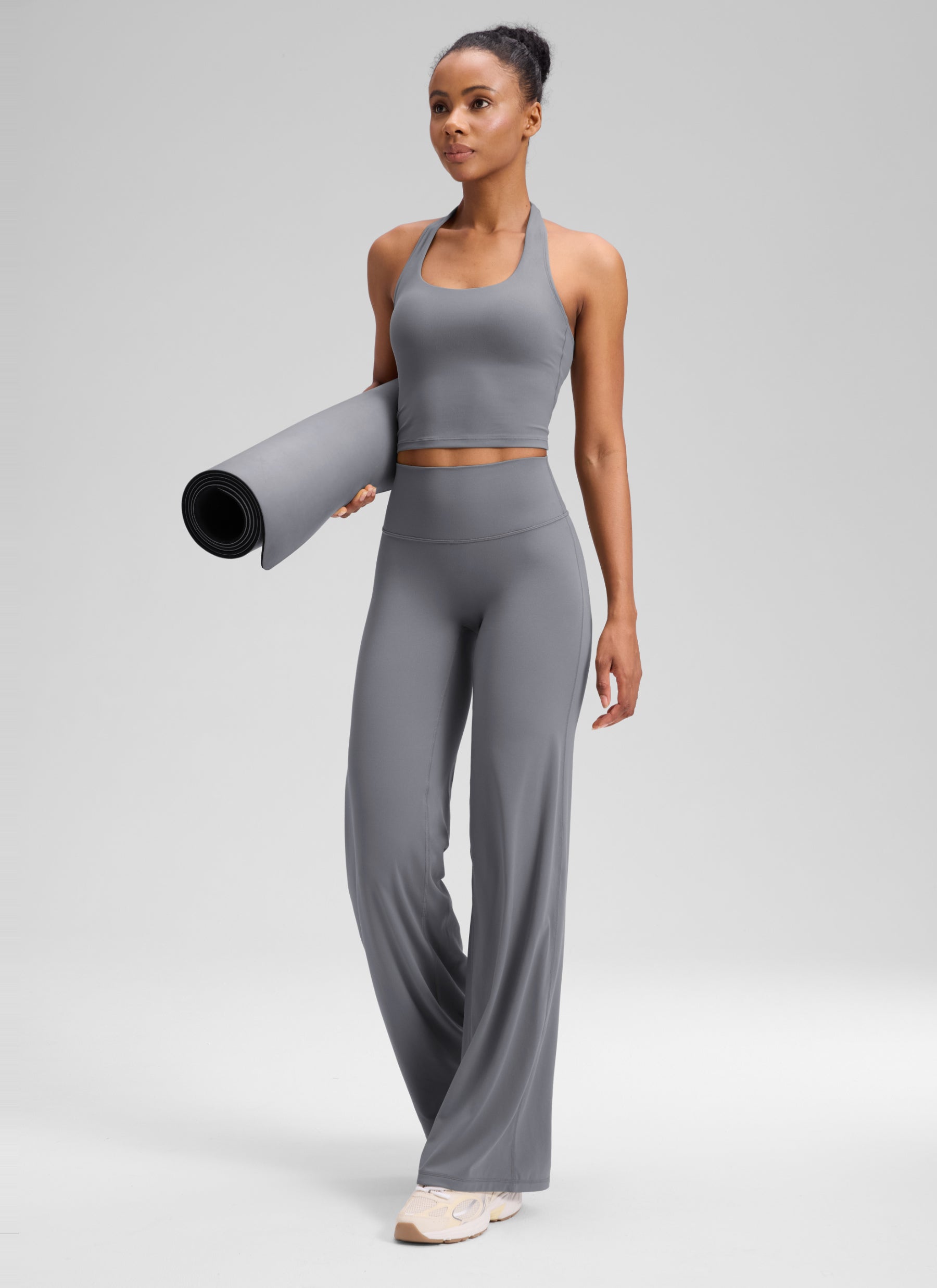 CRZ YOGA Women's Softretch Workout No Front Seam Wide Leg Pant 28