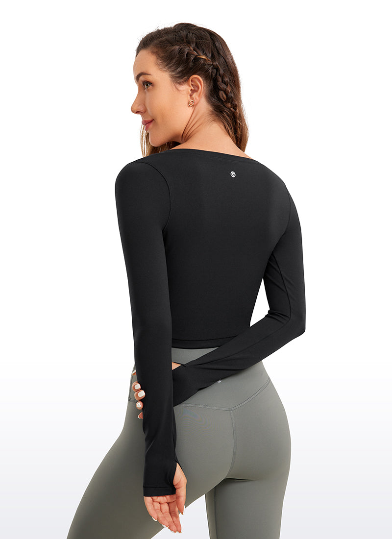 CRZ YOGA Quần legging yoga tay dài Butterluxe dành cho nữ Màu đen