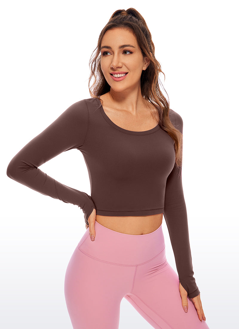 CRZ YOGA Quần legging yoga tay dài Butterluxe dành cho nữ, màu Taupe