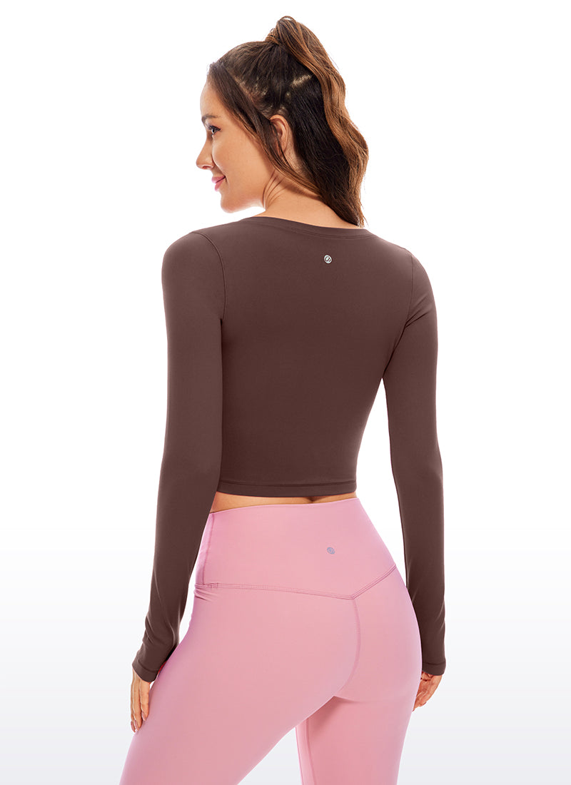 CRZ YOGA Quần legging yoga tay dài Butterluxe dành cho nữ, màu Taupe
