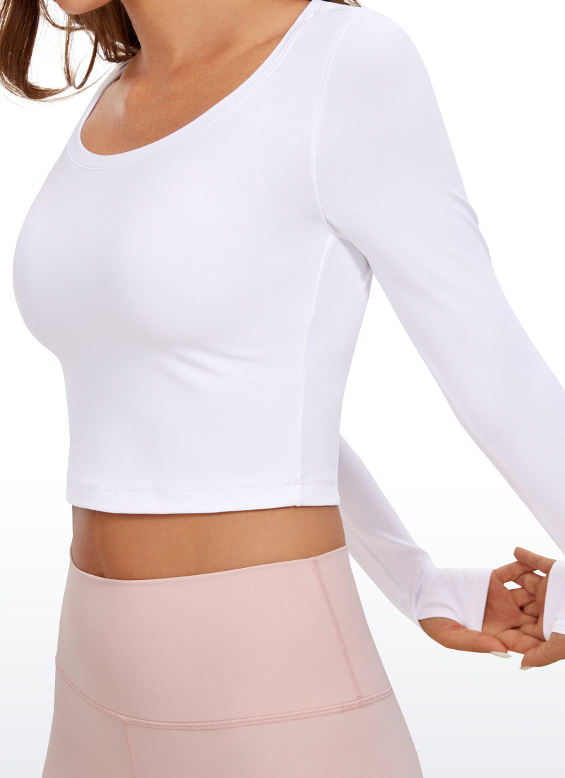 CRZ YOGA Quần legging yoga tay dài dành cho nữ, mẫu “ Butterluxe ”, màu trắng