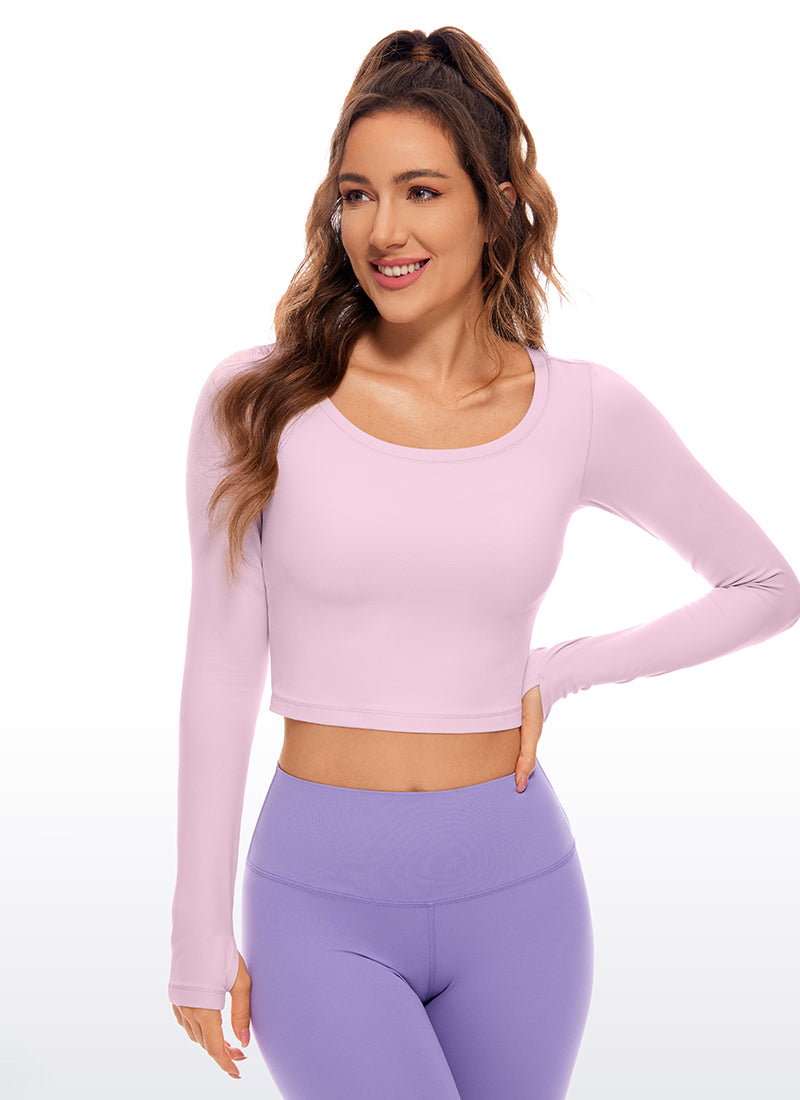 CRZ YOGA Quần legging yoga tay dài Butterluxe dành cho nữ Màu Hồng Peony