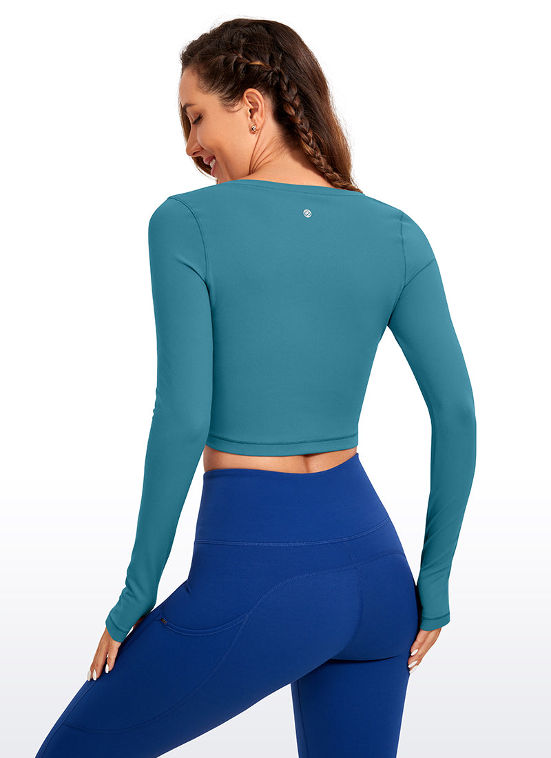 CRZ YOGA Quần legging yoga tay dài dành cho nữ, mẫu " Butterluxe ", màu Borealis Green