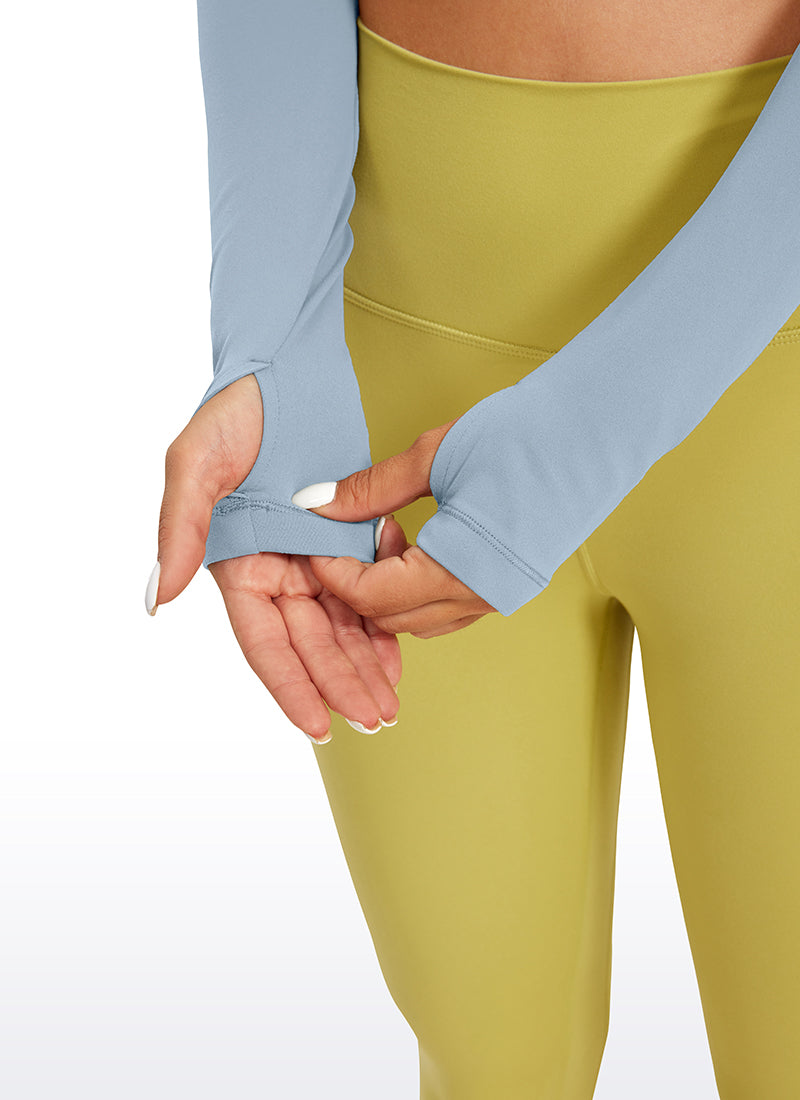 CRZ YOGA Quần legging yoga dài tay Butterluxe dành cho nữ Màu xanh Cambric