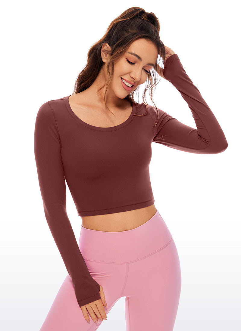 CRZ YOGA Quần legging yoga tay dài Butterluxe dành cho nữ, màu Noctilucence Red