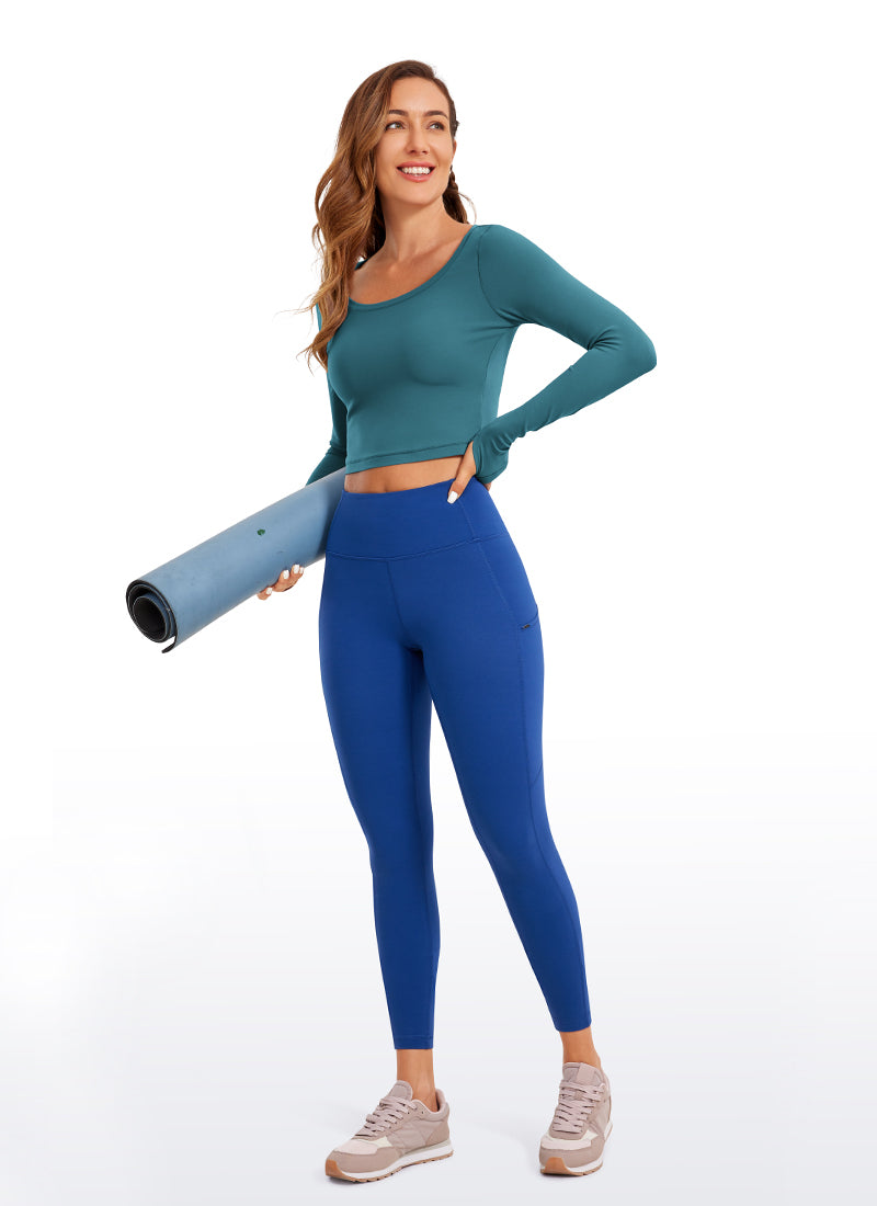 CRZ YOGA Quần legging yoga dài tay Butterluxe dành cho nữ Màu xanh petrol