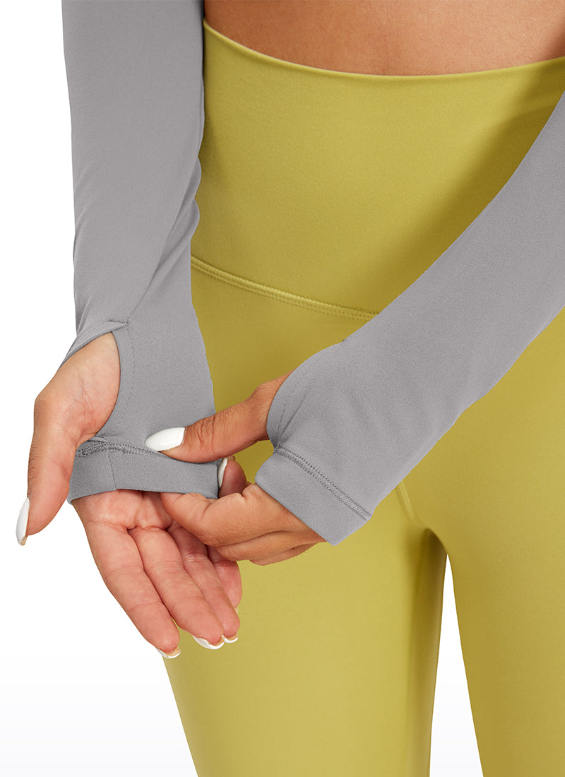 CRZ YOGA Quần legging yoga dài tay Butterluxe dành cho nữ, màu Gull Gray