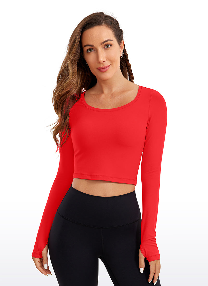 CRZ YOGA Quần legging yoga tay dài Butterluxe dành cho nữ Màu đỏ đậm