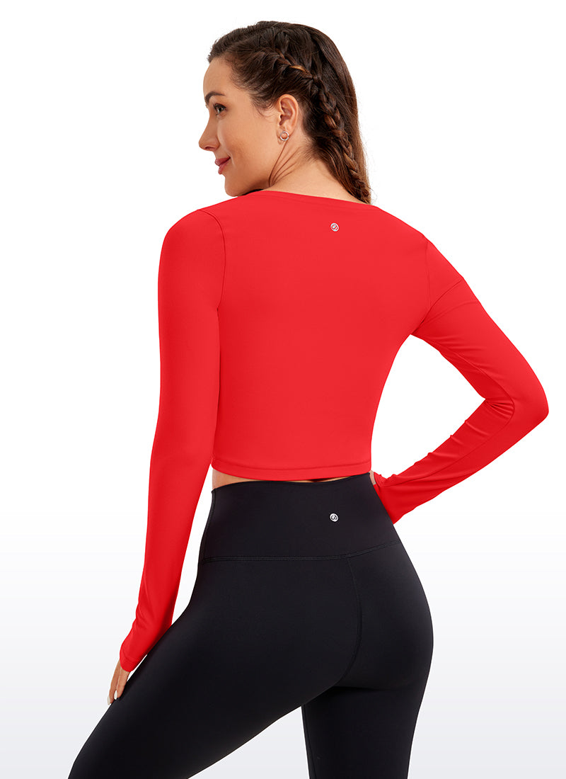 CRZ YOGA Quần legging yoga tay dài Butterluxe dành cho nữ Màu đỏ đậm