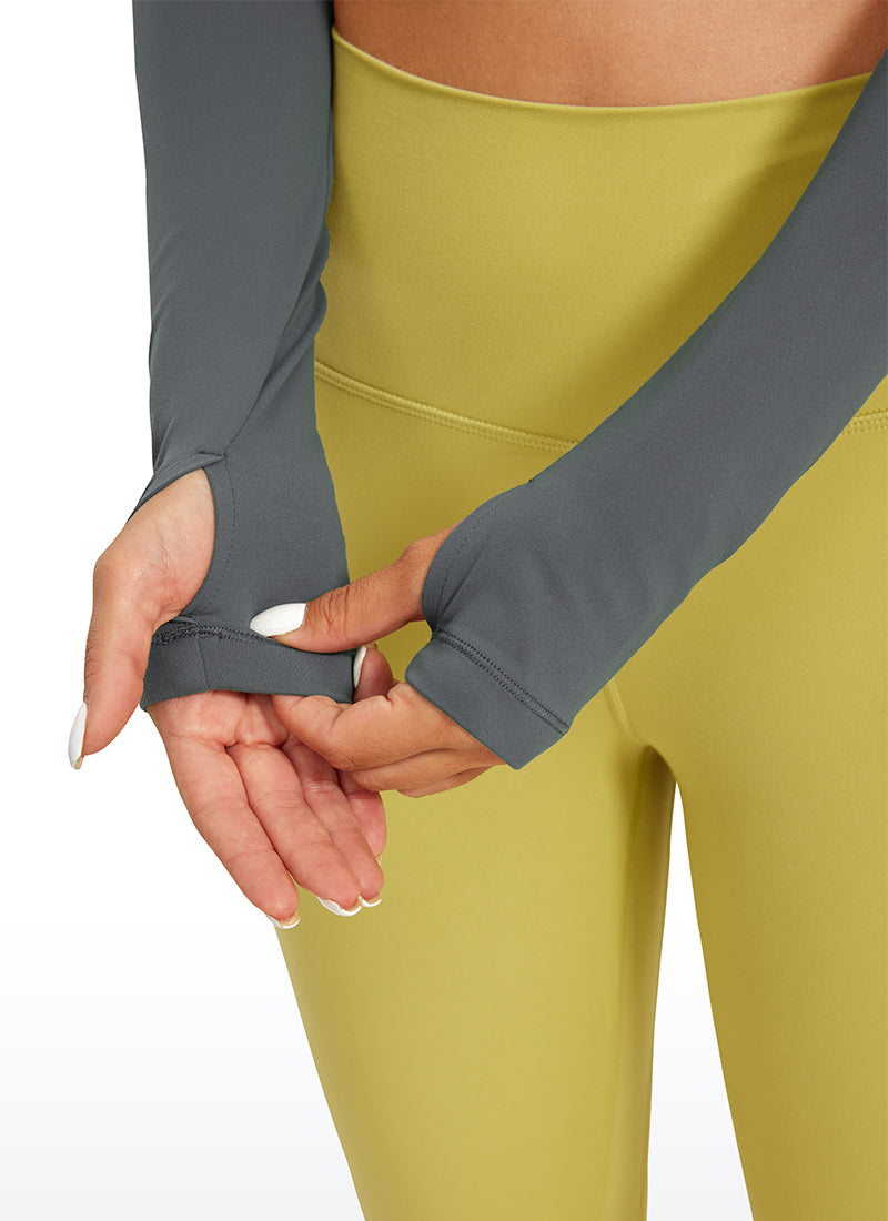 CRZ YOGA Quần legging yoga tay dài Butterluxe dành cho nữ, màu Lava Smoke Grey