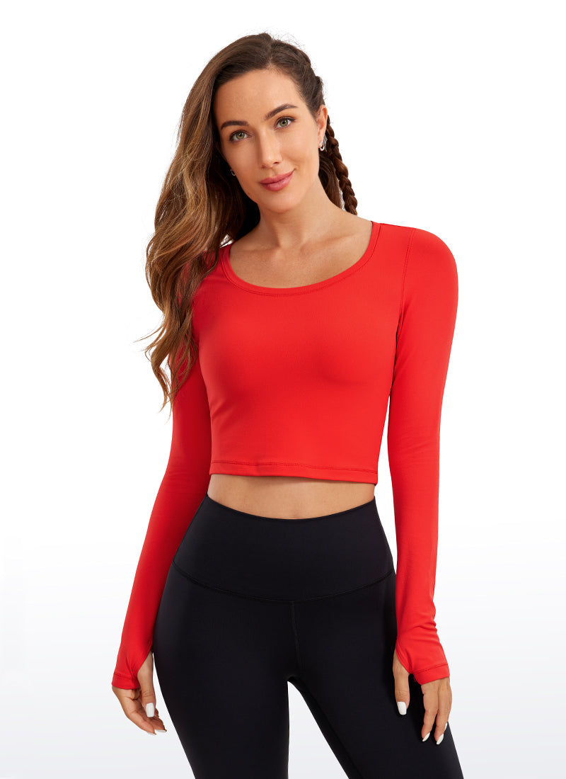CRZ YOGA Quần legging yoga tay dài Butterluxe dành cho nữ Màu Đỏ Đậm