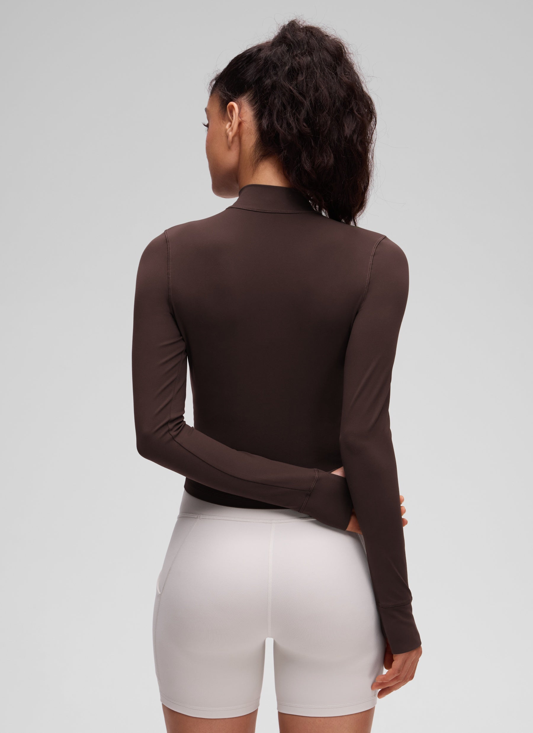 CRZ YOGA Women's Butterluxe Cropped Outerwear Full Zip Jackets Hot Fudge Brown